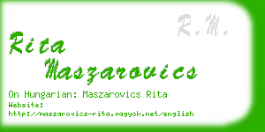 rita maszarovics business card